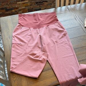 FIGS mauve maternity joggers